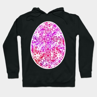 Pink, Violet and White Easter Egg Pysanky Style | Cherie's Art(c)2021 Hoodie